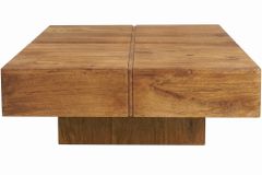 Massiver Couchtisch BOLT 70cm braun Mangoholz honey finish handmade
