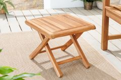 Massiver Beistelltisch EMPIRE TEAK 45cm natur Teakholz wetterfest
