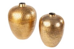 Elegantes Vasen 2er Set ORIENTAL 33cm gold in Handarbeit verziert
