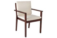 Outdoor Gartenstuhl KOPENHAGEN beige braun Akazie honey finish inkl. Kissen stapelbar