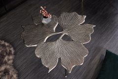 Dekorativer Couchtisch GINKGO LEAFS 75cm silber handmade Metall