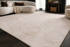 3D Hochflor Teppich LUNA 300x230cm beige Hoch-Tief-Effekt Indoor-Teppich