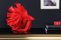 Design Deko Figur Kampffisch CROWNTAIL 35cm rot Betta Fisch Skulptur