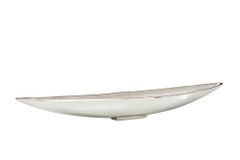 Deko Schale SILVER LEAF 80cm silber handmade Aluminium