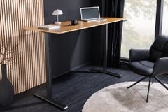 Höhenverstellbarer Schreibtisch OAK DESK 120cm natur Eiche schwarz Metall