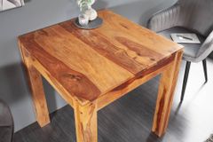 Massivholz Esstisch PURE 70cm braun Sheesham stone finish Bistrotisch quadratisch