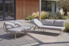 Outdoor Lounge Sitzgruppe MOBILE MODULAR greige mit Tisch wetterfest