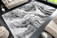 Design XXL Teppich ART RUGS 350x240cm grau weiß Flachgewebe Indoor