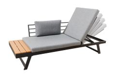 Verstellbare Gartenlounge MODULAR MIAMI 230cm grau natur anthrazit Gartensofa oder Gartenliege