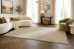 3D Hochflor Teppich LUNA 230x160cm taupe Hoch-Tief-Effekt Indoor-Teppich