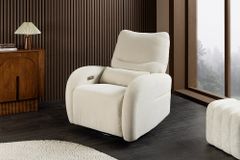 Elektrischer Kinosessel PRIORITY beige inkl. Kissen 360° drehbar mit USB-Anschluss