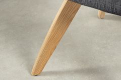 Drehbarer Stuhl ASGARD grau Chenille Cremona mit Taschenfederkern und Armlehne