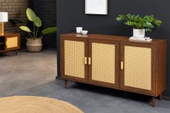 Design Sideboard VIENNA 120cm braun Wiener Geflecht Kommode