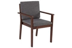 Outdoor Gartenstuhl KOPENHAGEN anthrazit braun Akazie honey finish inkl. Kissen stapelbar