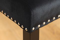 Chesterfield Stuhl CASTLE schwarz Samt Gummiholz Ziernieten