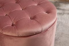 Eleganter Hocker MODERN BAROCK 50cm altrosa Samt Aufbewahrungkorb