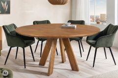 Runder Esstisch ART WOOD 120cm braun honey finish Mangoholz massiv