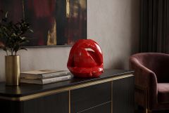 Deko-Figur LIP 25cm rot weiß Hochglanz handmade Pop-Art