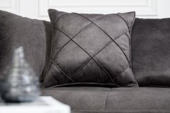 Modernes XXL Ecksofa DECADENCIA 320cm dunkelgrau Samt inkl. Kissen Bigsofa