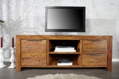 Massives TV-Board PURE 135cm braun Sheesham stone finish Lowboard Palisander