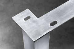 2er Set Tischgestell U-FRAME 70cm Edelstahl gebürstet matt Tischbeine Kufe Esstisch
