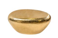 Handgefertigter Couchtisch STONE 75cm gold Metall Hammerschlag Design