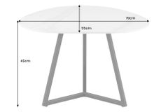 Design Couchtisch MARVELOUS 70cm weiß Marmor Keramik schwarzes Metall