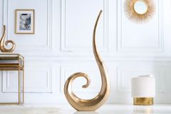 Moderne Vase WAVE XL 106cm gold Aluminium poliert Dekoration