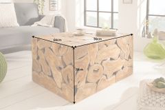 Massiver Couchtisch SQUARE 90cm Teakholz Würfel Handarbeit