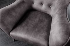 Design XL Sessel AMSTERDAM grau Samt schwarze Metallbeine Retro Stil