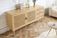 Design Sideboard VIENNA 155cm Wiener Geflecht Rattan Kommode mit Schubladen