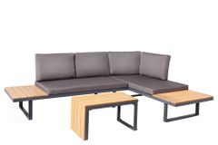 Wetterfestes Gartenmöbel Set IBIZA MODULAR LOUNGE 250cm anthrazit Aluminium inkl. Sitzpolster