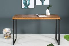 Eleganter Schreibtisch ELEMENTS 118cm braun Sheesham stone finish Metallgestell