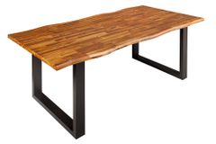 Massivholz Esstisch GENESIS 160cm natur anthrazit Akazie Baumkante Industrial Design