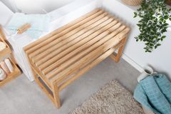 Design Sitzbank LAGOON SPA 75cm Bambusholz Badezimmerbank