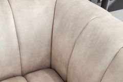 Retro Sessel NOBLESSE 105cm champagner beige Samt mit Ziersteppung