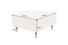 Design Hocker COZY VELVET 80cm beige gold Cord Metallfüße