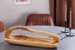 Massive Holzschale BALI 60cm Teakholz mit Griff natürliche Maserung