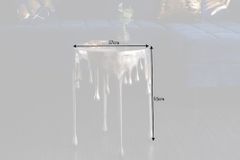 Extravaganter Beistelltisch LIQUID LINE 50cm silber Tropfen-Design Metall Aluminium rund