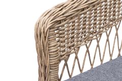 In- und Outdoor Garten-Set ELYSEE natur grau Polyrattan Aluminium inkl. Tisch Kissen