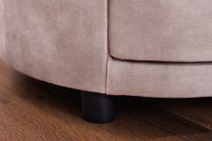 Runder Nachttisch SIGNUM 55cm champagner beige Vogue Seiden Samtstoff inkl. Beleuchtung