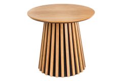 Runder Couchtisch VALHALLA WOOD 50cm natur Eichenholz Säulenfuß
