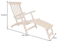 Massive Gartenliege EMPIRE TEAK 175cm natur Teakholz Deckchair verstellbar