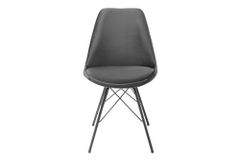 Design Stuhl SCANDINAVIA MEISTERSTÜCK grau Samt schwarze Metallbeine