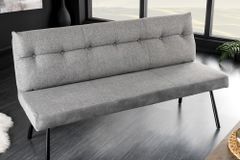 Moderne Sitzbank BIG GEORGE 160cm grau Samt Strukturstoff Taschenfederkern Metall