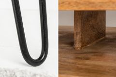 Massiver Schreibtisch SCORPION 100cm natur Mangoholz Hairpin Legs
