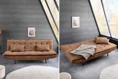 Modernes Schlafsofa JAZZ 190cm antik braun Microfaser 3-Sitzer Couch
