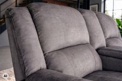 Exklusiver 2er Kinosessel HOLLYWOOD grau hochwertiger Vogue Veloursstoff mit Cupholder