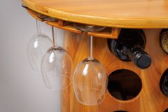 Massives Weinregal BODEGA 84cm natur Pinienholz Weinfass Barschrank für 14 Flaschen