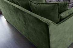 Großes 3-Sitzer Sofa HEAVEN 200cm dunkelgrün Samt Federkern waschbarer Bezug Hussensofa Couch
